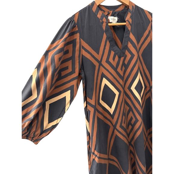 Anthropologie Porridge Mireil Midi Dress Brown Size Small - Picture 10 of 11